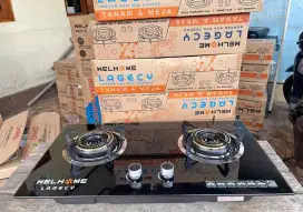 WELHOME LAGECY kompor kaca 2 tunggku bisa tanam/duduk