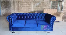 GRATIS ONGKIR !!! Sofa Chesterfield Minimalis Ukuran 3 Seater 205cm