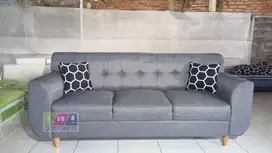GRATIS ONGKIR !! Sofa Retro Canvas Minimalis Ukuran 3 Seater 205cm