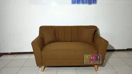Sofa Retro Bahan Canvas Minimalis Ukuran 2 Seater 140cm