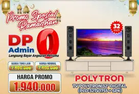 Cash atau Kredit TV Digital Polytron 32 inch, sudah sama speaker