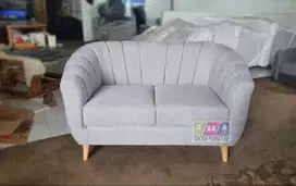 Sofa Retro Bahan Canvas Minimalis Ukuran 2 Seater 145cm