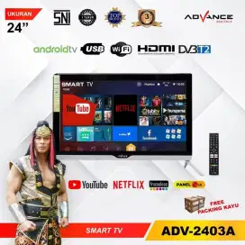 SMART TV 24 INCH ANDROID 12 MERK ADVANCE