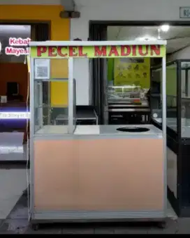 Gerobak bakso mie ayam dll keramik stenlis 1 tungku