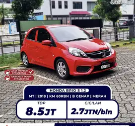 [ BERGARANSI 5TH KM 60RB ] BRIO S 1.2 MANUAL 2018 DP 8,5JT (HOBIMOBIL)