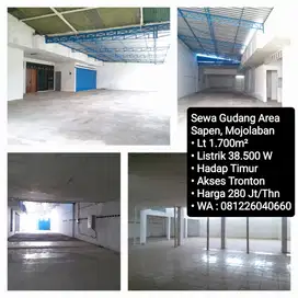 Sewa Gudang Area Sapen, Mojolaban, Dekat Palur, Jaten, UNS