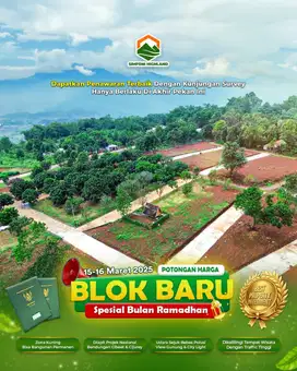 Jual kavling villa siap bangun 500rb permeter di puncak 2 Bogor timur