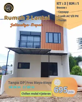 Dijual Rumah Baru 2 Lantai Dekat Jakarta Global University