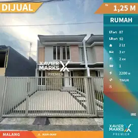 Dijual Rumah Baru Gress Siap Huni di Jl Ikan-ikan Malang