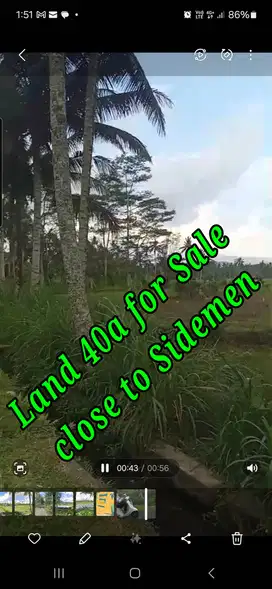 Land 42a for Sale close to Sidemen Traditional Village Bali