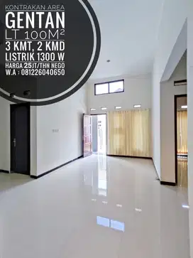 Sewa Rumah 3 Kamar Area Gentan, Dekat Laweyan, Purwosari, Solo Baru