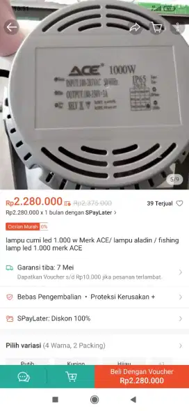 Lampu LED merk ACE 1000What