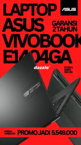 NEW ASUS VIVOBOOK GO E1404FA RYZEN 3 RAM 8 SSD 256 GARANSI 2 TAHUN