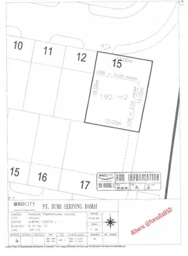 Jual cepat Kavling murah Foresta Albera Bsd city tangerang