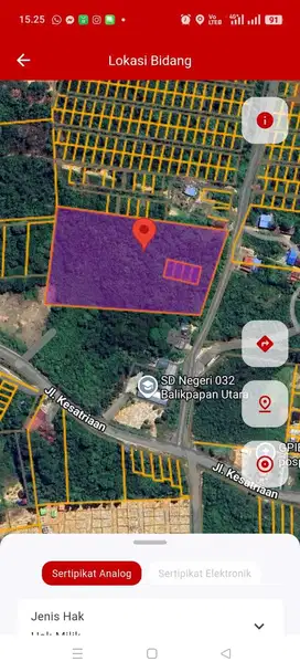DIJUAL TANAH 1,7 HEKTAR DI KM 8 TRANSAD BALIKPAPAN