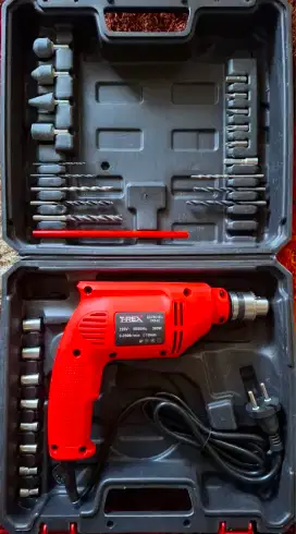 Baru mesin bor listrik electric drill kayu besi beton set koper