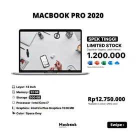 Macbook Pro 2020 Touchbar RAM 16/1TB Intel Core i5