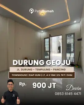 Jual Rumah Tipe Townhouse Kondisi Siap Huni Daerah Pancing