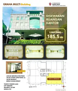 DISEWAKAN RUANGAN KANTOR GRAHA MULTI KEBON JERUK KONDISI SESUAI FOTO