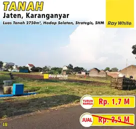 Dijual Tanah Kering Siap Bangun Cocok Untuk Perumahan Lokasi Jaten
