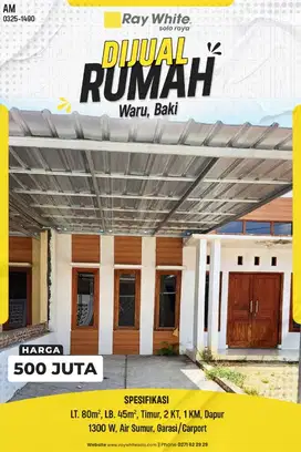 Dijual Rumah Baru Harga Murah Siap Huni Lokasi Gentan Baki