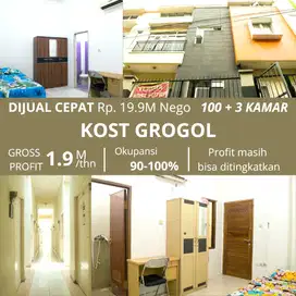 Rumah Kost Aktif 100 Kamar di Grogol Petamburan Jakarta Barat
