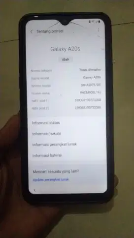 Jual aja gan Samsung a20s ram4/64 4g LTE