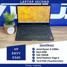 HP ENVY X360 RYZEN 3-2300U RAM 8GB SSD 256GB 14.0 FHD TOUCHSCREEN