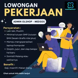 Dicari ADMIN online shop dan media sosial