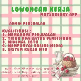 FREELANCE ADMIN PENJUALAN APP PREMIUM