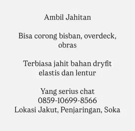 Loker Konveski Ambil Jahitan