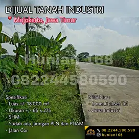 JUAL Tanah Industri Gudang Pabrik Raya Mojokerto Mojosari Mlirip