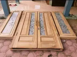 Jual set kusen gandeng tiga kayu jati