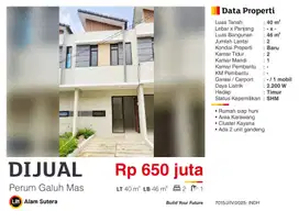Dijual Rumah Siap Huni Cluster Kayana  Komplek Galuh Mas Karawang