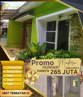 Rumah minimalis siap huni 2 kamar desain mewah hanya 265 jutaan