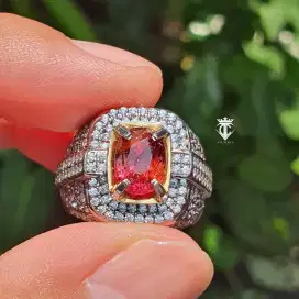 Batu Permata Natural Padparadscha Sapphire No Heat Tanzania 3.00 Ct