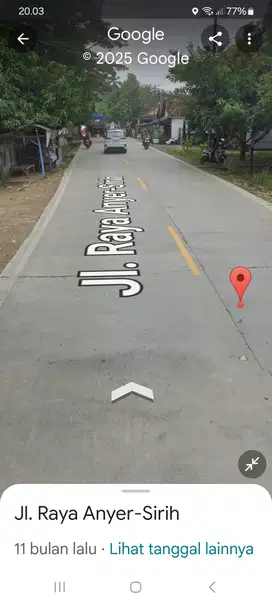 Dinual tanah di jalan utana pantau Anyer