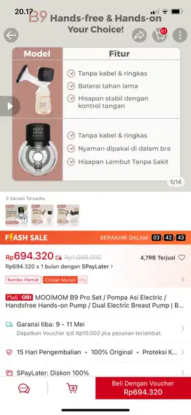 Pompa asi mooimom fullset like a new