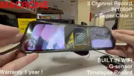 Kamera Dvr Macrone 3Channel Record 1080P di Mobil
