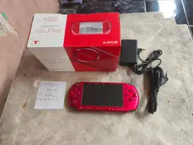 Playstation Portable PSP Slim Brite 3000 Radiant Red 8GB Fullset 00