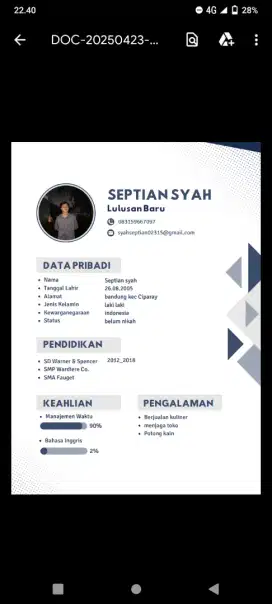 Kira kira ada loker ga siap berangkat