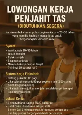 Loker Penjahit Tas Spunbond Borongan