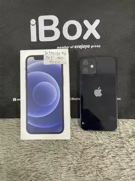IPhone 12 Mini 64GB iBox Black mulus Fullset BH 98% Sinyal Permanent