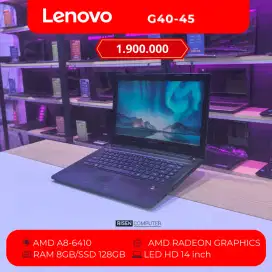 Laptop Lenovo G40-45  RAM 8GB SSD 128GB HD 14inch Notebook Second