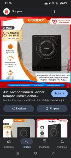 KOMPOR LISTRIK GAABOR+SPATULA+PANCI ANTI LENGKET