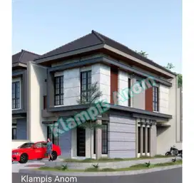 Rumah Modern Kontemporer 2 Lantai di Jln Utama Klampis Anom