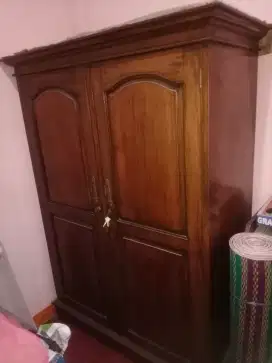 JUAL!!!  Lemari Pakaian Kayu Jati 2 Pintu