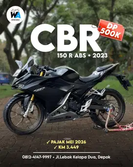 [KREDIT DP 500 RIBU]Honda New Cbr 150 Abs Tahun 2023 Mulus Gress