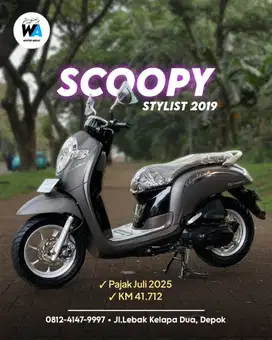 [KREDIT DP 500 RIBU] Honda Scoopy Stylist Tahun 2019 Mulus Siap Pakai