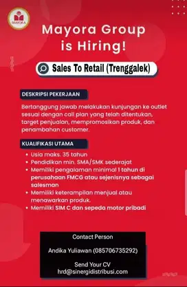 SALES TO RETAIL (TRENGGALEK)
